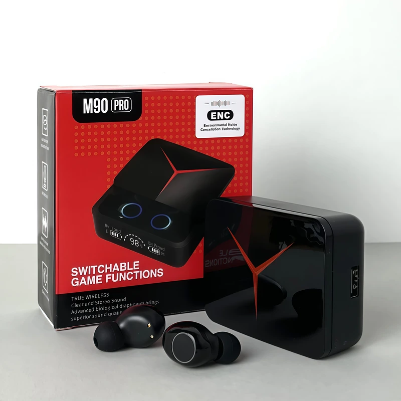 Бездротові навушники M90 Pro series, Gaming EarBuds, Smart Case (Чорний) — Smart TWS
