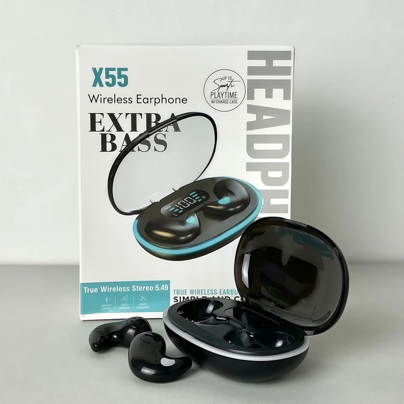 Бездротові навушники X55 series, Extra Bass, Smart Case (Чорний) — Smart TWS
