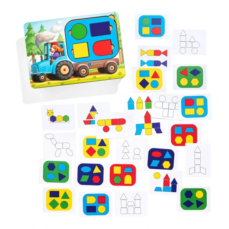 Дитячий пазл-сортер "Трактор" (ПСД195) PSD195 танграм — Ubumblebees