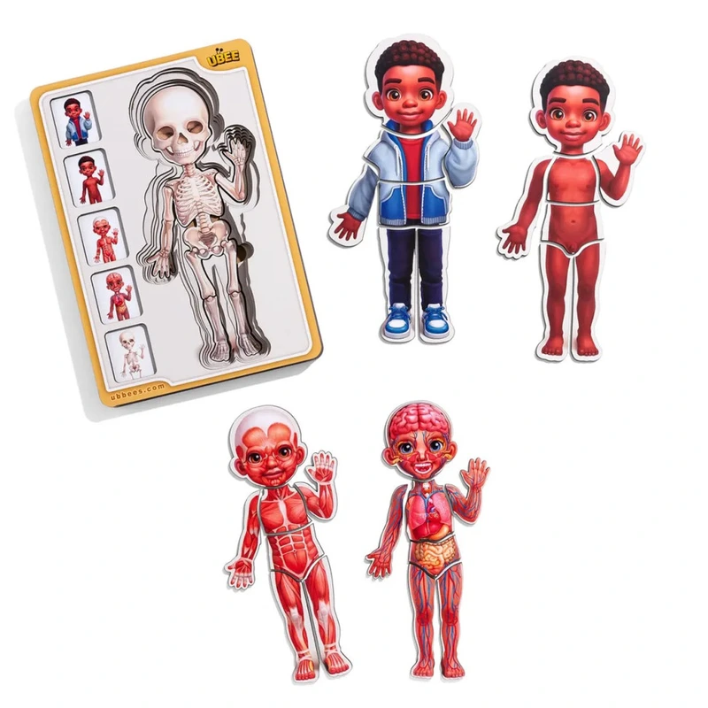 Дерев'яний пазл-вкладиш "Анатомія людини - хлопчик-3" (ПСД262) PSD262 будова тіла — Ubumblebees