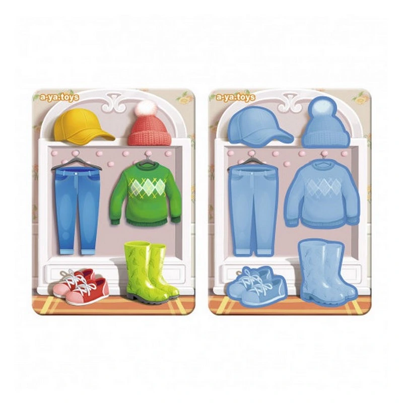 Дерев'яний пазл-вкладиш "Одяг-1" Ubumblebees (ПСФ118) PSF118 фон із підказкою