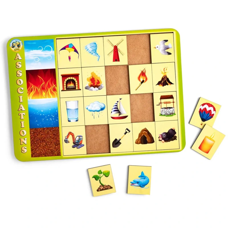 Дерев'яний пазл-вкладиш "Асоціації – стихії" Ubumblebees (ПСФ099) PSF099, 20 плашок