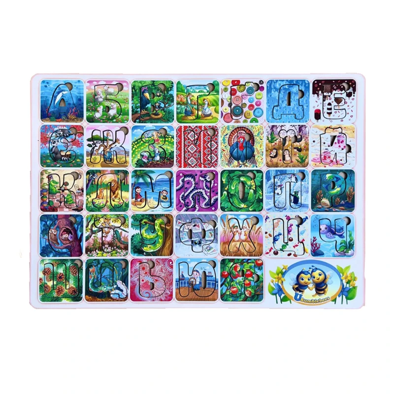 Дерев'яний пазл "Український алфавіт" Ubumblebees (ПСФ138) PSF138 — Ubumblebees