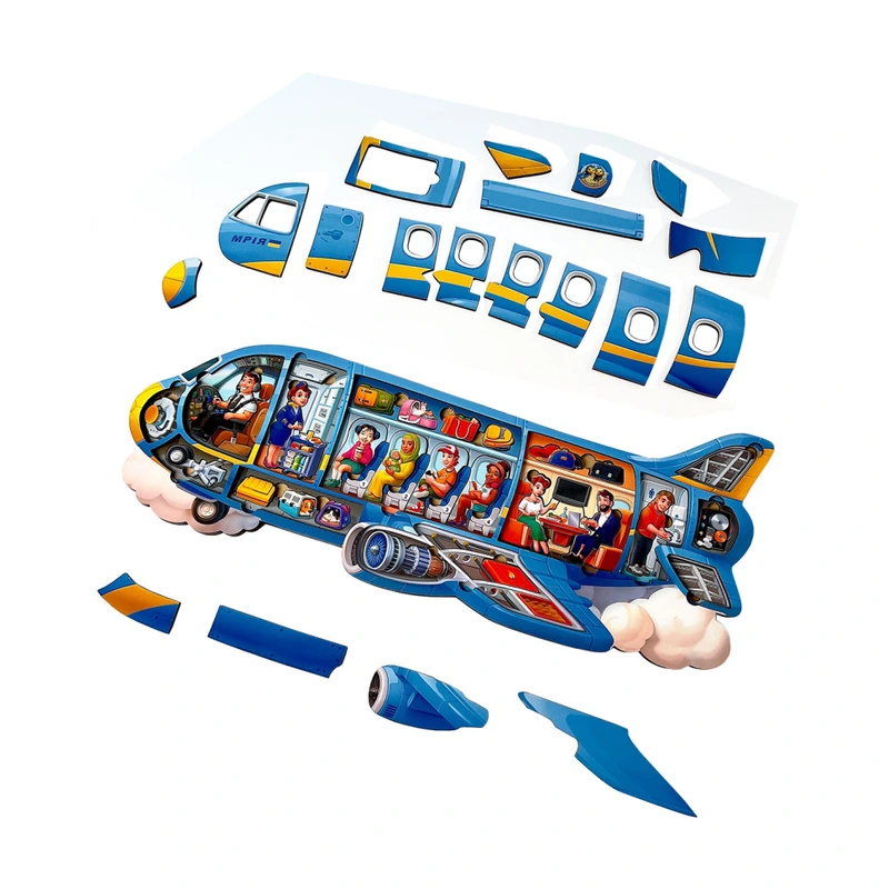 Дерев'яний Пазл-вкладиш "Літак" Ubumblebees PSF161 — Ubumblebees