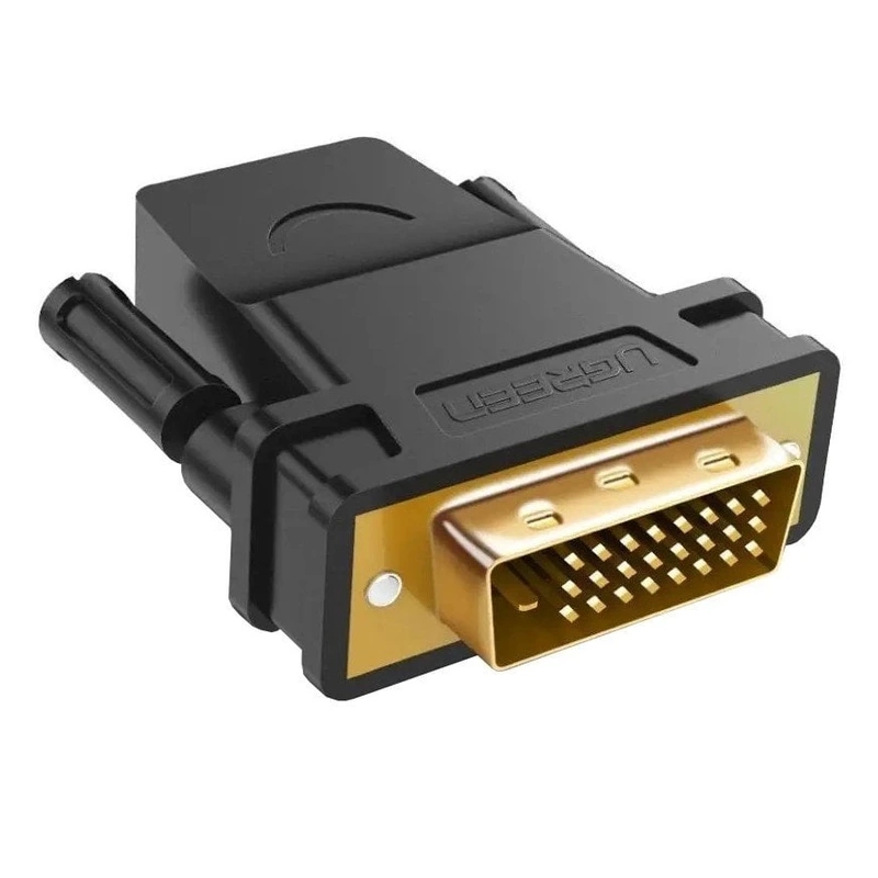 Адаптер UGREEN 20124 DVI 24+1 Male to HDMI Female Adapter (Black) (UGR-20124) — UGREEN