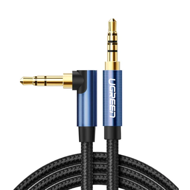 Аудіокабель UGREEN 3.5mm Male to 3.5mm Male Cable Gold Plated Metal Case with Braid 1m (Blue Black) — UGREEN