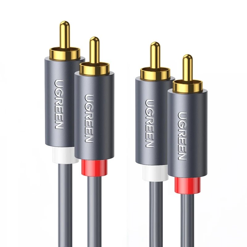 Аудіокабель UGREEN AV104, 2RCA Male to 2RCA Male, ABS, 5m Black — UGREEN