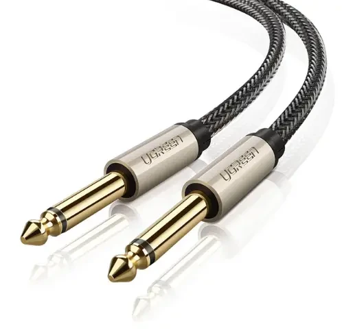 Аудіокабель UGREEN AV128 6.5mm  Male to Male Audio Cable Gray 2m(UGR-10638)