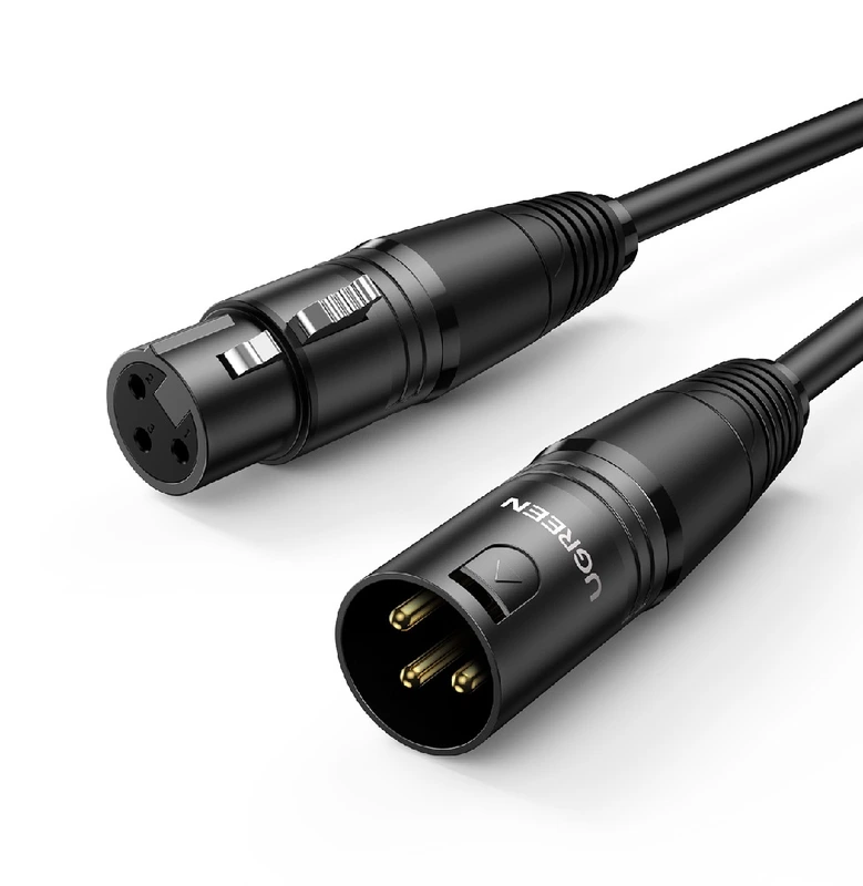 Аудіокабель UGREEN AV130 Cannon Male to Female Microphone Extension Audio Cable 5m Black