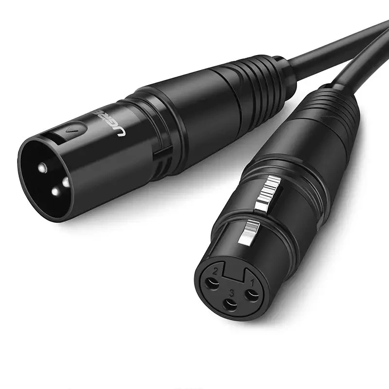 Аудіокабель UGREEN AV130 Cannon Male to Female Microphone Extension Audio Cable 1m (Black)(UGR-20708) — UGREEN