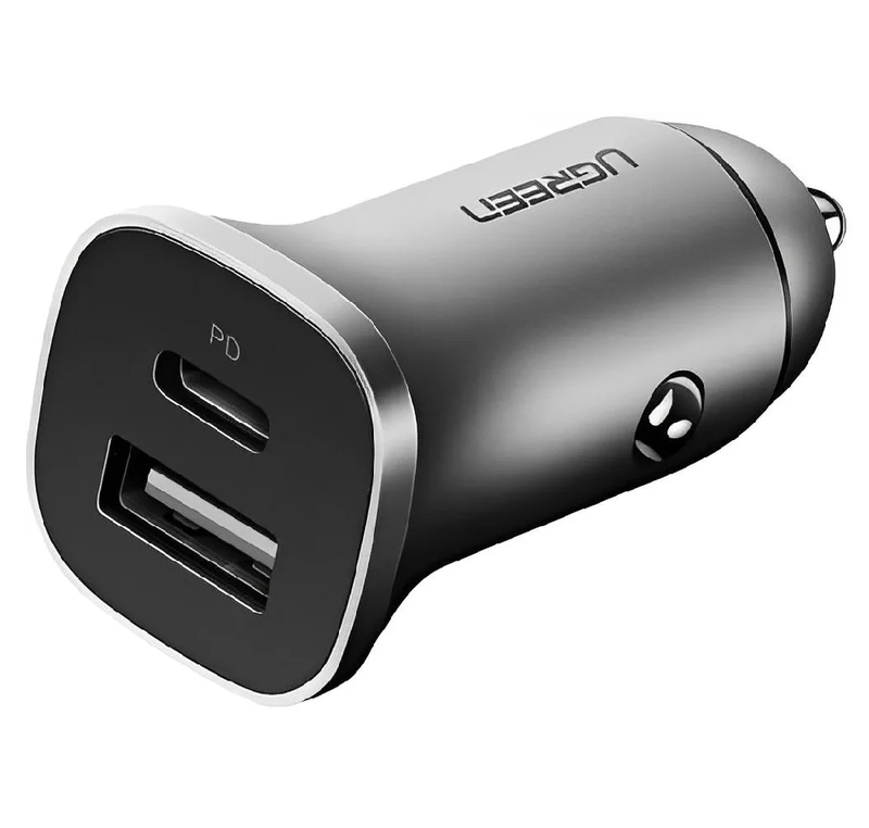 Автомобільний зарядний пристрій UGREEN CD130 Dual USB Car Charger (Space Gray) (UGR-30780) — UGREEN