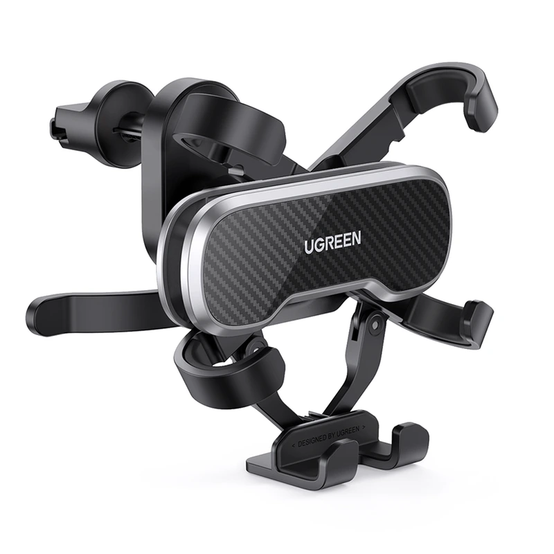 Автотримач для телефона UGREEN LP228 Gravity Drive Air Vent Car Mount Phone Holder With Arc-Shaped mounting clip Black — UGREEN
