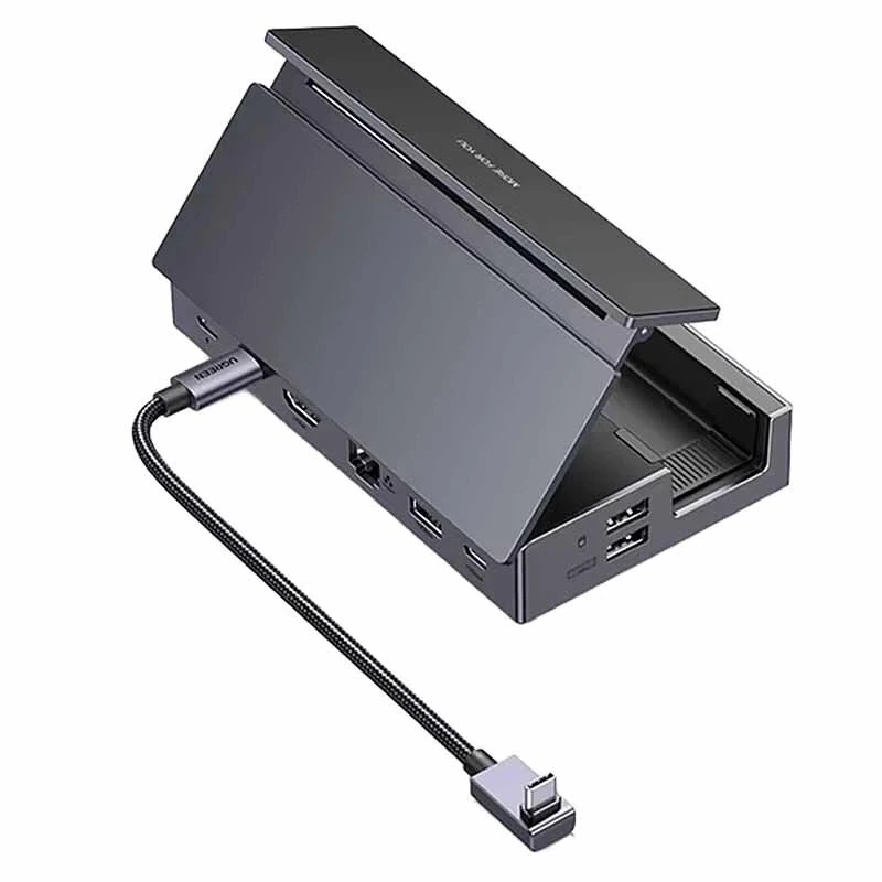 Док-станція UGREEN CM800 9in1 USB-C Output：1×DP, 1×USB-C, 3×USB-A, 1×RJ45, 1×SD Card Slot, 1×TF Card Slot Space Gray — UGREEN