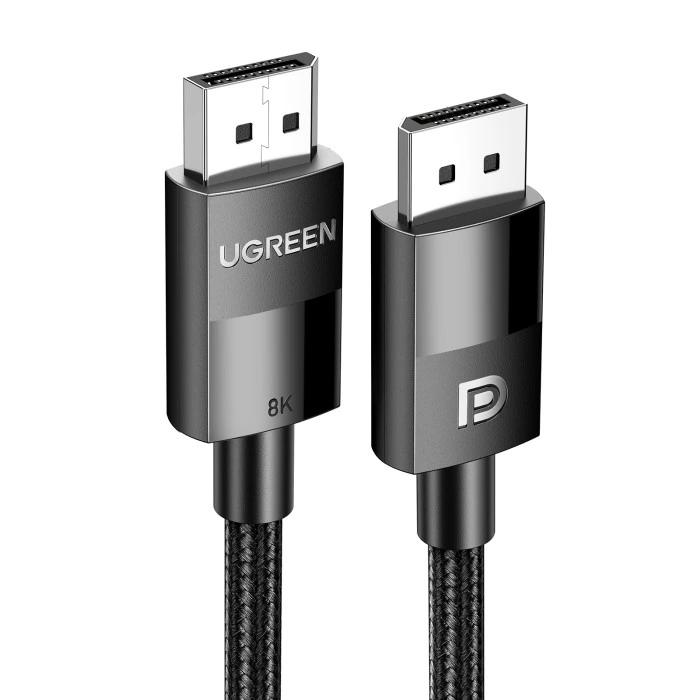 Кабель UGREEN DP114 DP 1.4 Male to Male Plastic Case Braided Cable 2m (UGR-80392) — UGREEN