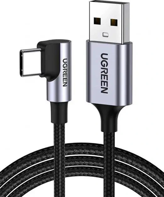 Кабель UGREEN US284 Angled USB-C Male To USB2.0 A Male 3A Data Cable(90°Angle) 0,,5m — UGREEN