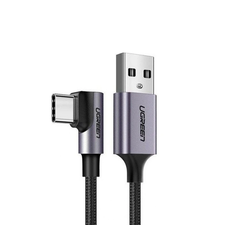 Кабель UGREEN US284 Right Angle USB-A to USB-C Cable 3m (Space Gray) (UGR-70255) — UGREEN