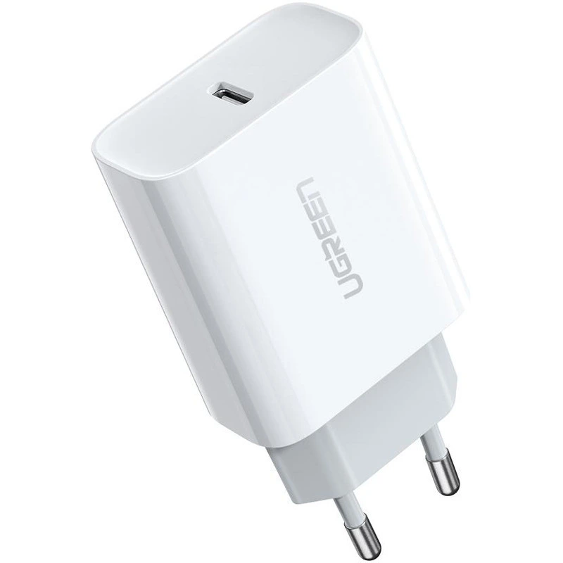 Мережевий зарядний пристрій UGREEN CD137 Fast Charging Power Adapter with PD 20W EU (White) (UGR-60450)