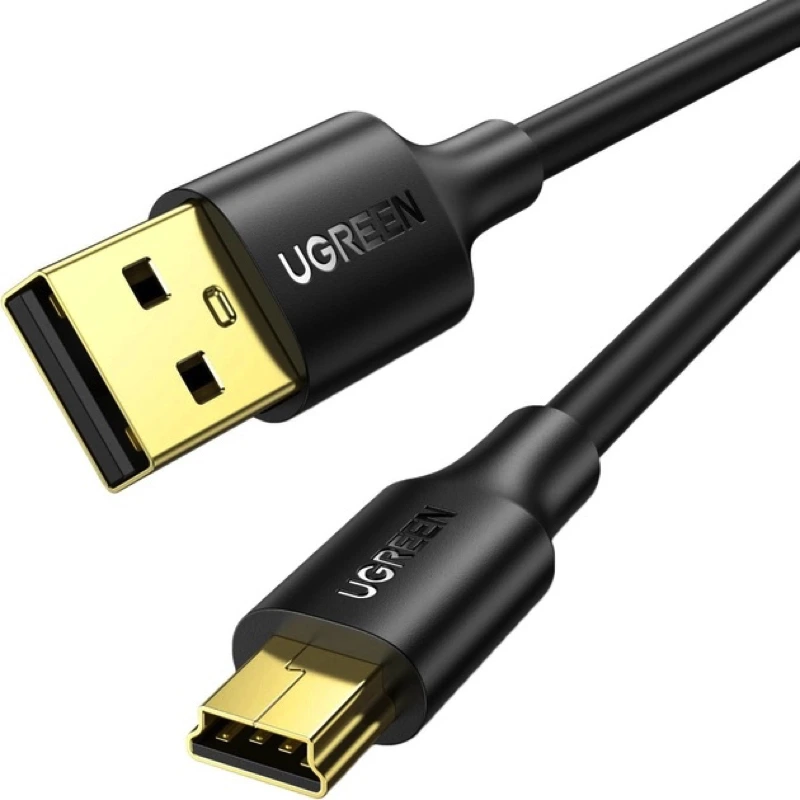 Перехідник UGREEN US132 USB 2.0 A Male to Mini 5 Pin Male Cable 1m (Black)(UGR-10355) — UGREEN