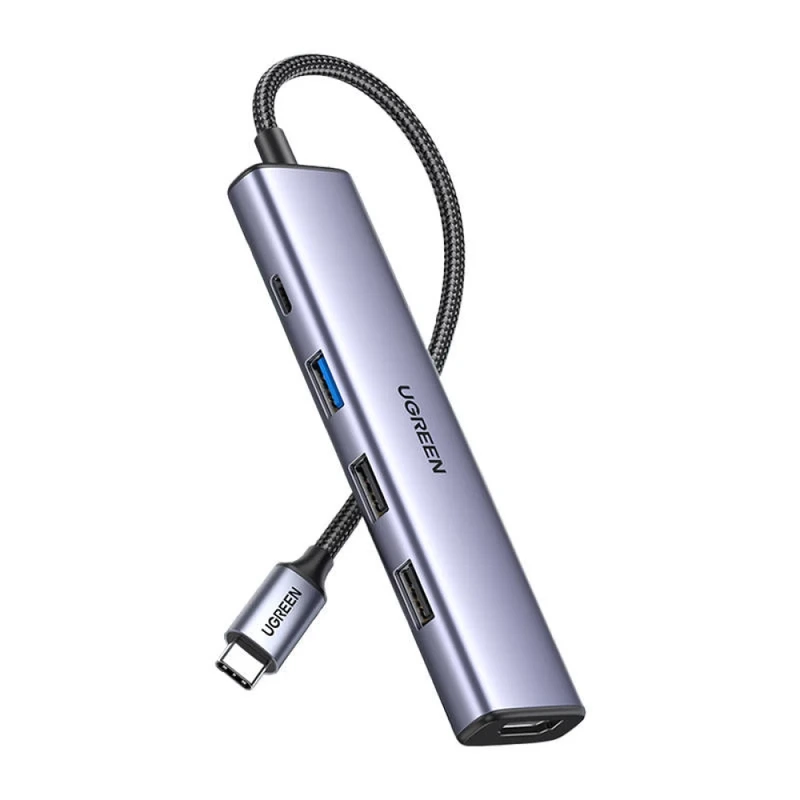 USB-хаб UGREEN CM478 USB-C To HDMI+1xUSB3.0 A+2xUSB2.0 A+PD Power Converter — UGREEN
