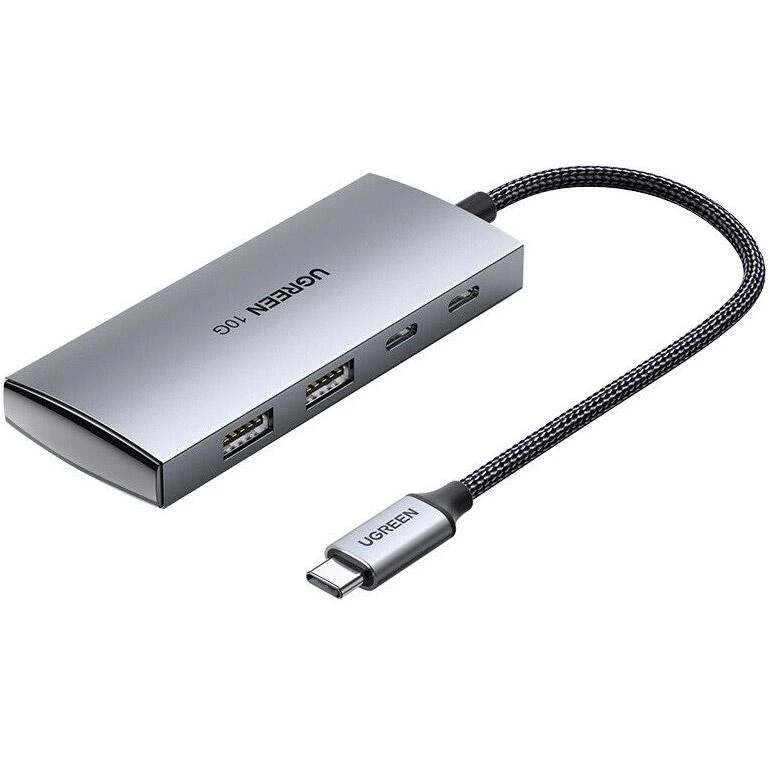 USB-хаб UGREEN CM480 USB-C to 2× USB 3.2+2×USB-C Adapter 10G (UGR-30758) — UGREEN