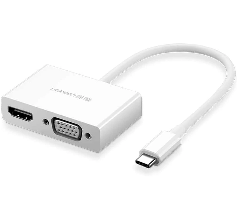 USB-хаб UGREEN USB Type C to HDMI + VGA Converter (White) — UGREEN