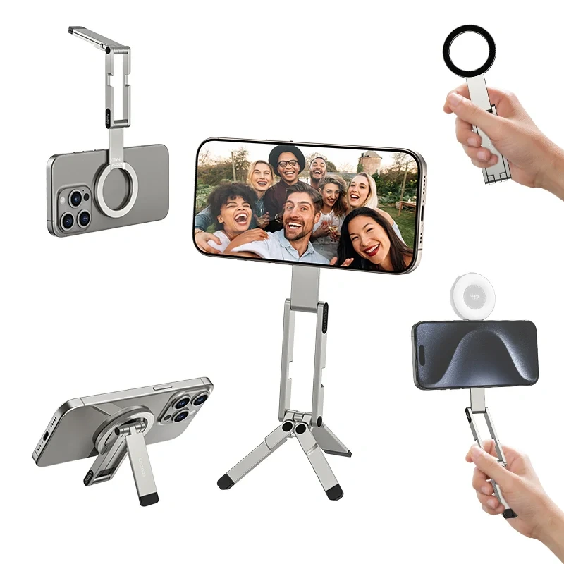 Тримач телефона Ulanzi MA60 Foldable Magnetic Phone Tripod (Silver) — Ulanzi Vijim