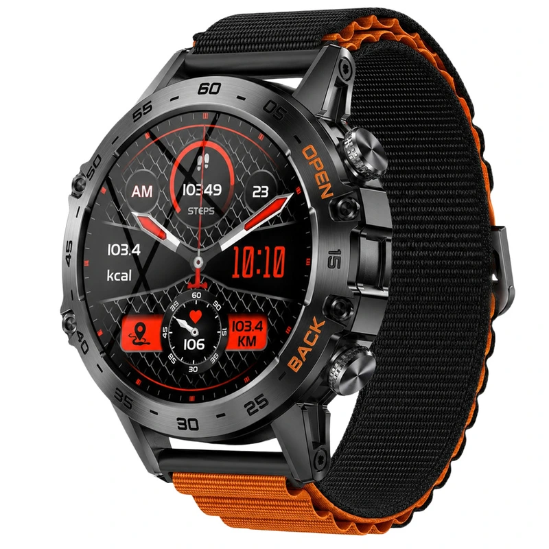 Розумний смарт годинник Smart Delta K52 Orange Black, 3 ремінці — UWatch