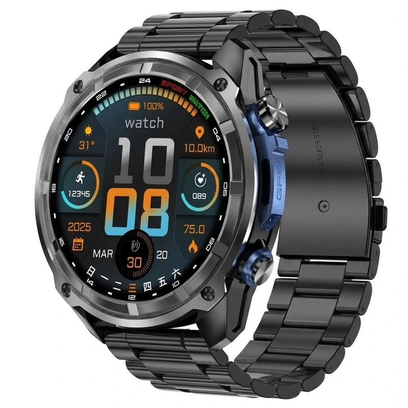 Розумний смарт годинник Smart Navigation Pro Steel Black з GPS, 3 ремінці