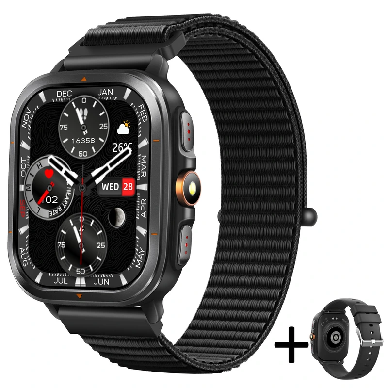 Розумний смарт годинник Smart Bavaro Nano Nylon, 2 ремінці — UWatch