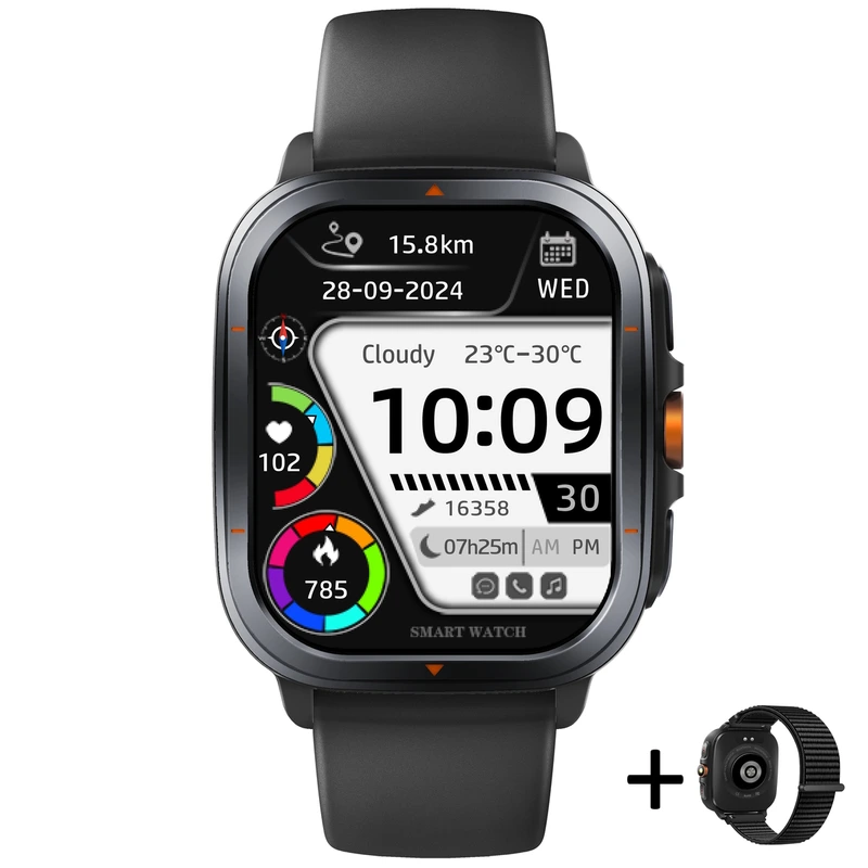 Розумний смарт годинник Smart Bavaro Nano Rubber, 2 ремінці — UWatch