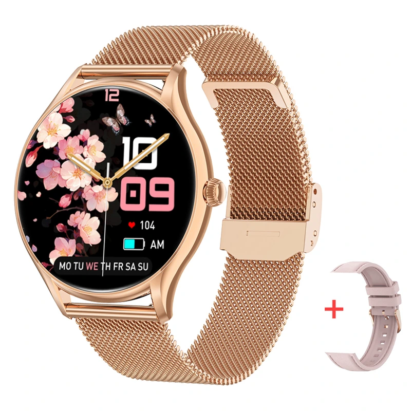 Розумний смарт годинник Smart Milano Gold Steel, 2 ремінці