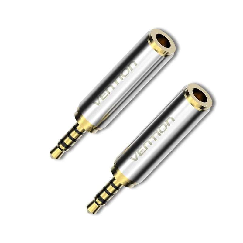 Аудіо перехідник Vention 2.5mm Male to 3.5mm Female Audio Adapter Silvery Metal Type (VAB-S02) — Vention