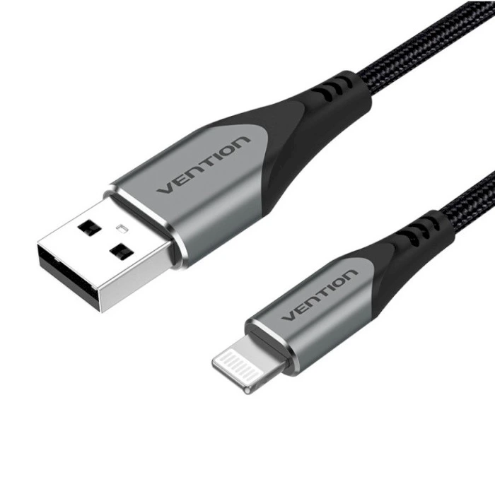 Кабель Vention USB 2.0 A to Lightning Cable 1M Gray Aluminum Alloy Type (LABHF) — Vention