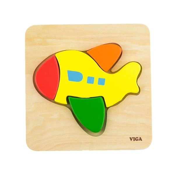Дерев'яний мініпазл Viga Toys Літачок (50173) — Viga Toys