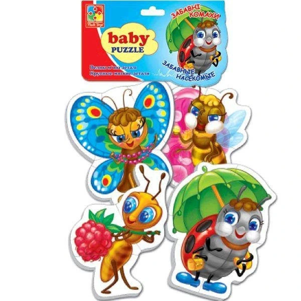 Дитячі бебі пазли "Веселі комашки" VT1106-82 укр. мовою — Vladi Toys