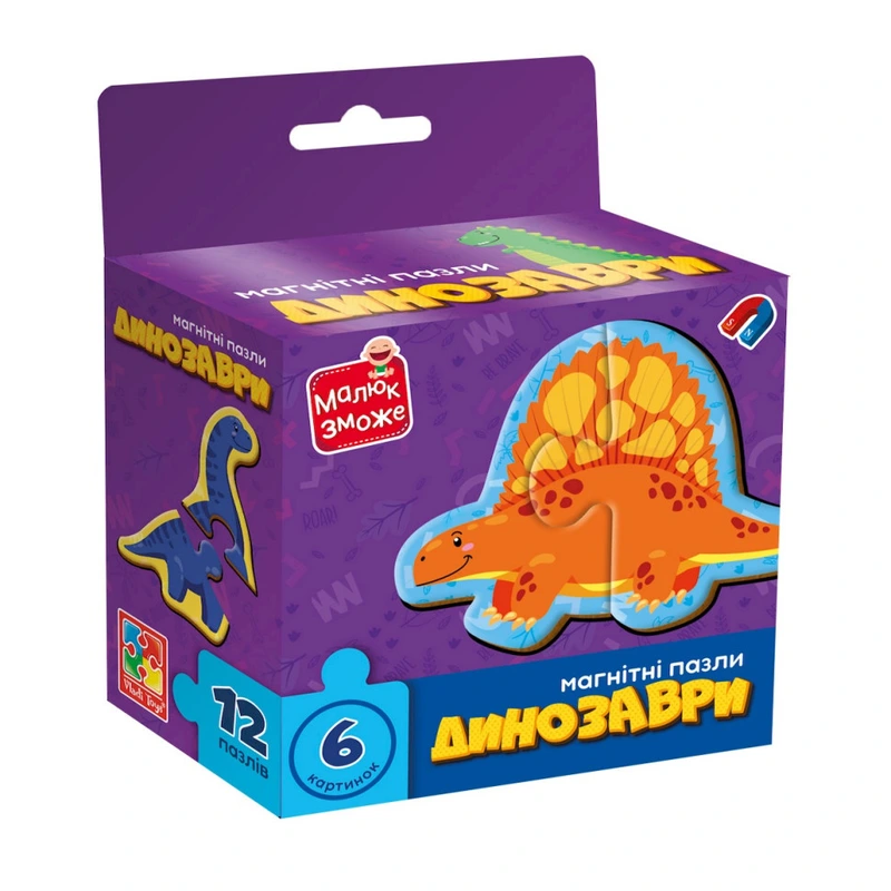 Дитячі магнітні пазли Динозаври VT1733-01