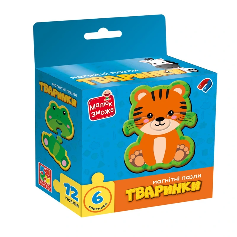 Дитячі магнітні пазли "Тваринки" VT1733-04, 6 картинок