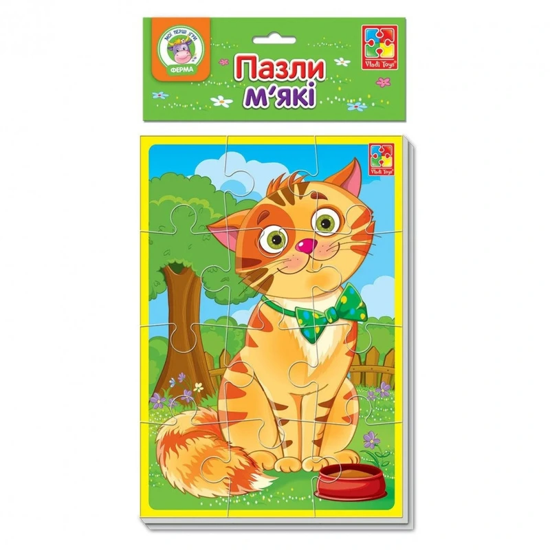 Дитячі м'які пазли "Котик і песик" VT1103-43 формату А5 — Vladi Toys