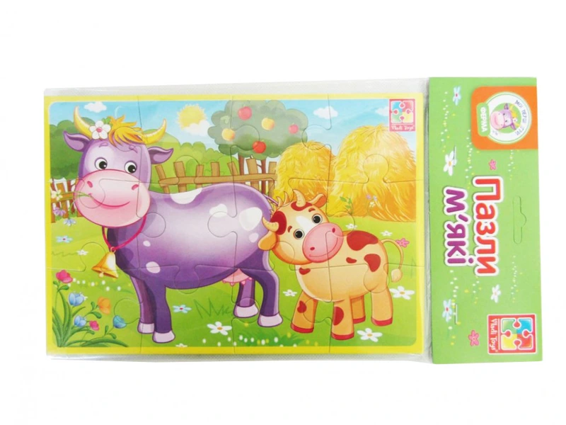 Дитячі м'які пазли "Тварини ферми" VT1103-44 формат А5 — Vladi Toys