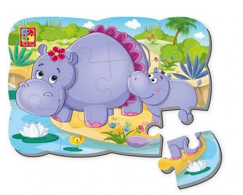 Дитячі пазли на магніті "Бегемотики" А5 VT3205-76, 12 елементів