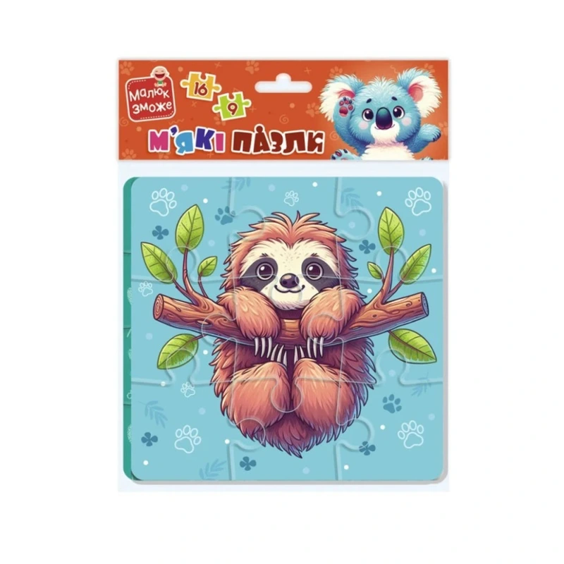 Дитячий м'який пазл "Лінивець та коала" VT1102-40, 25 елементів — Vladi Toys