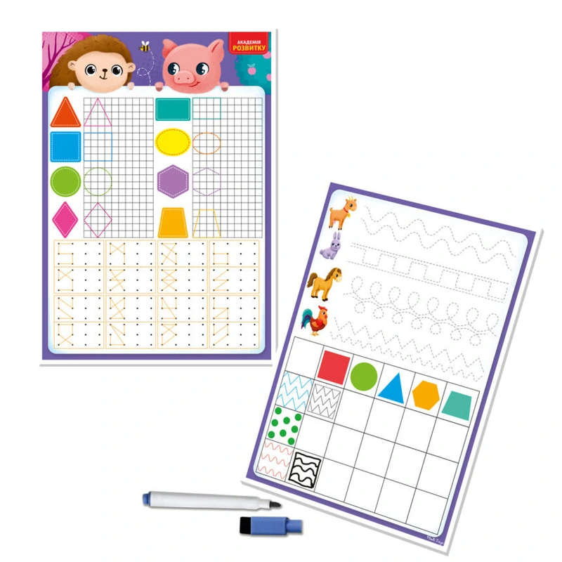Дошка-тренажер "Фігури та форми" Vladi Toys VT5010-27 (укр) — Vladi Toys