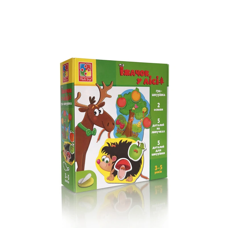 Гра-шнурівка з липучками "Їжачок у лісі" Vladi Toys VT1804-45 (укр) — Vladi Toys