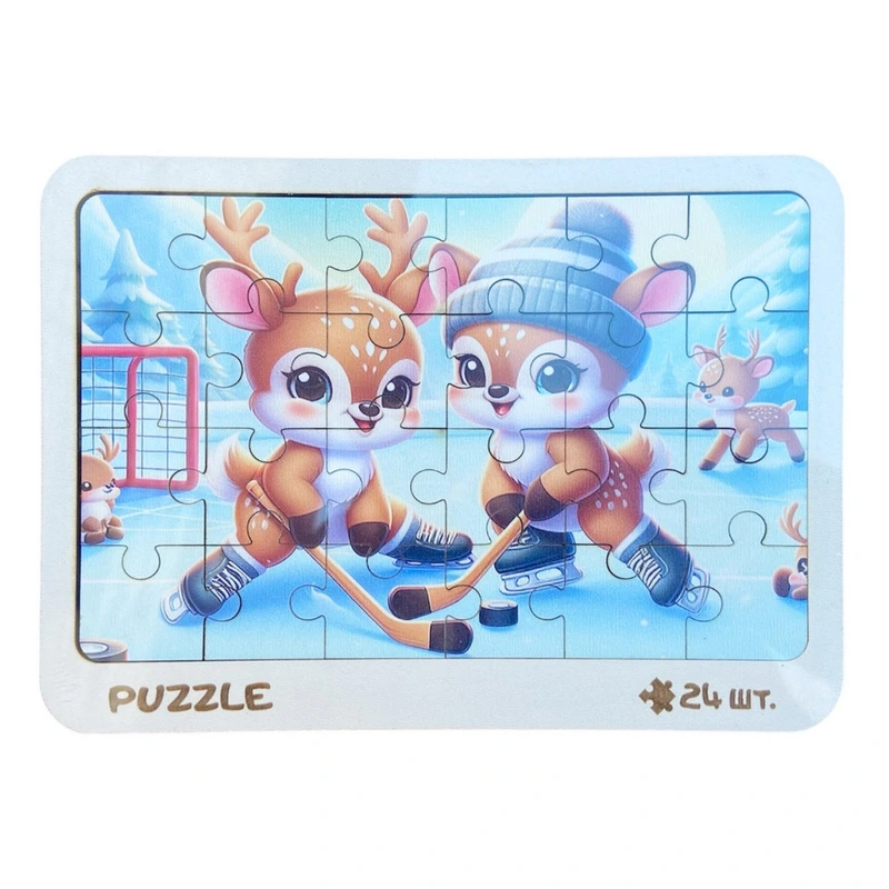 Новорічний пазл-вкладиш "Оленятка" 3240-19-005, 16х22 см — VLADICO