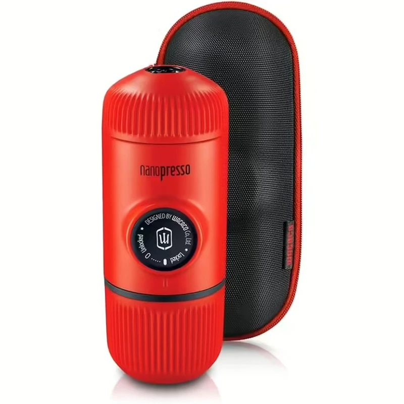 Портативна еспресо-кавоварка Wacaco Nanopresso червона з чохлом, механічна, для меленої кави — Wacaco