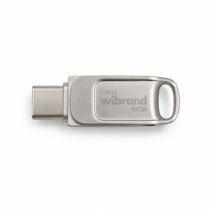 Флеш-накопичувач Wibrand USB 3.2 Gen1 Bee 64GB USB Type-A/USB Type-C Silver