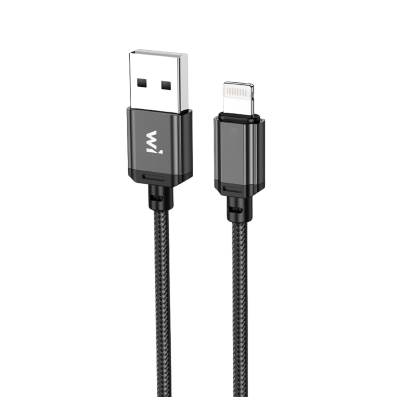 Кабель Wibrand Cobra nylon charging data cable for iP 1m Black