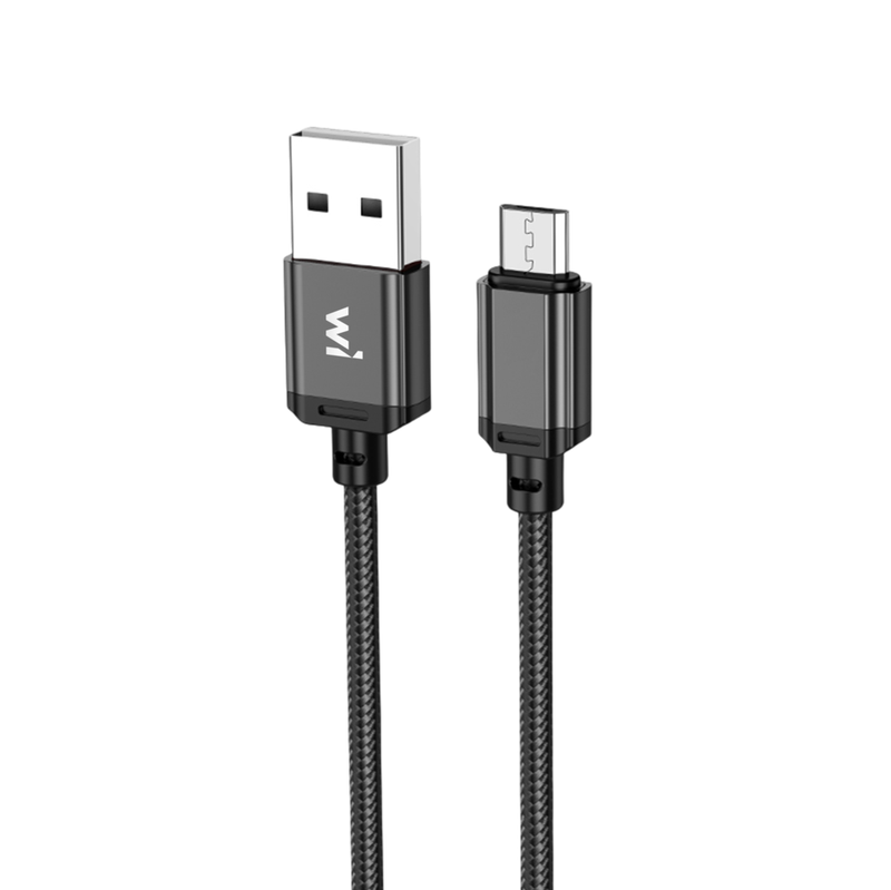 Кабель Wibrand Cobra nylon charging data cable for Micro 1m Black