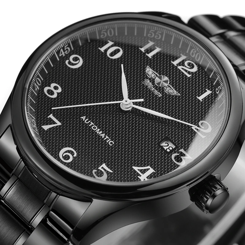 Чоловічий механічний годинник Winner Handsome Black
