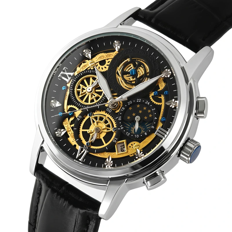 Чоловічий годинник WishDoIt Baks Premium Leather, 2 ремінці